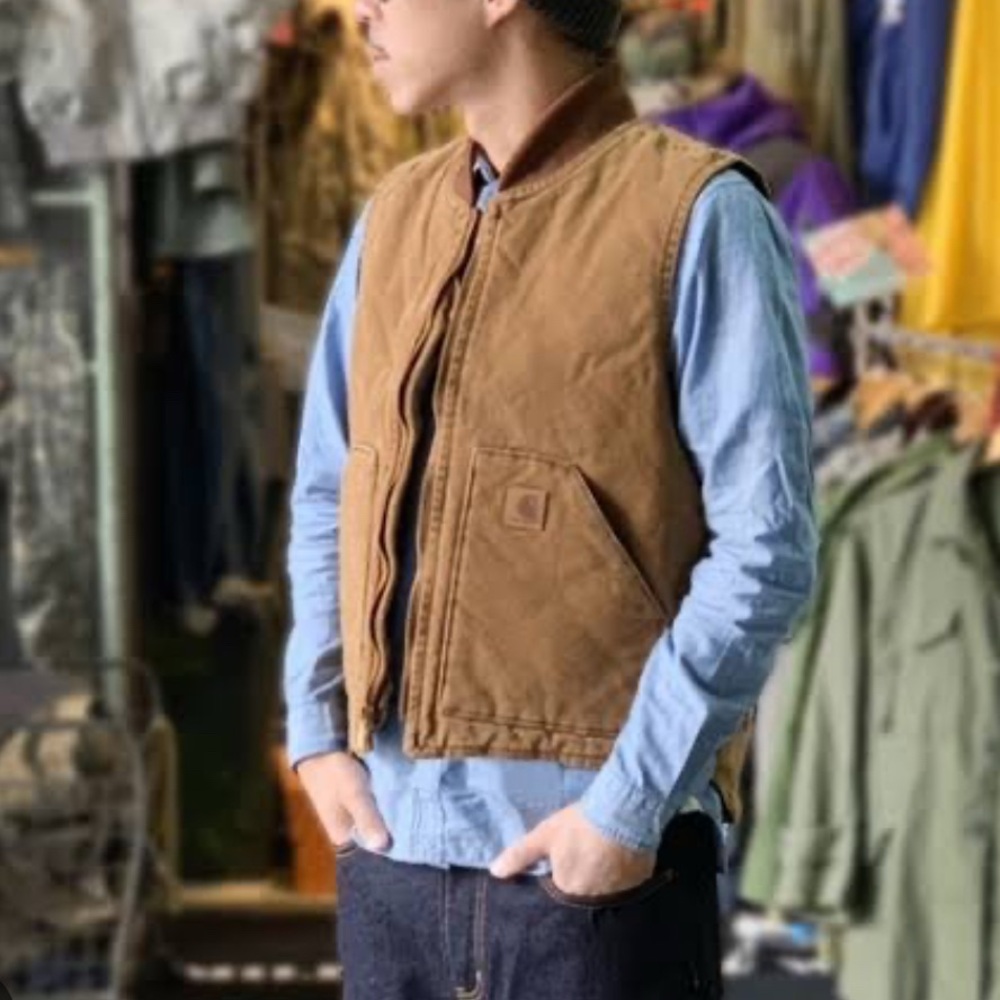 Brown Vintage Carhartt vest/bodywarmer. Made in USA.